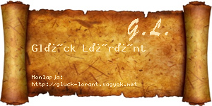 Glück Lóránt névjegykártya