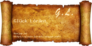 Glück Lóránt névjegykártya